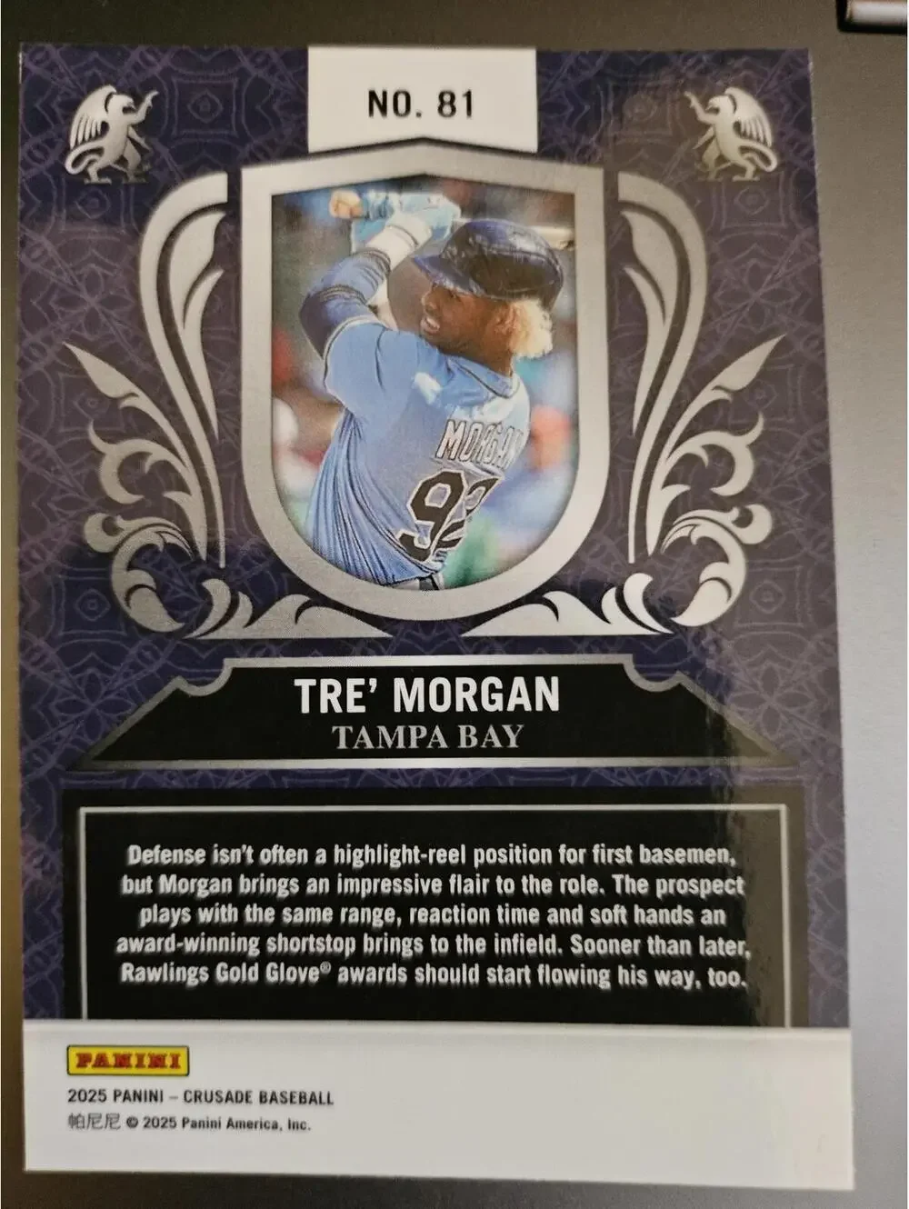 2025 Panini Crusade BLUE Tre Morgan #81 - Tampa Bay Rays